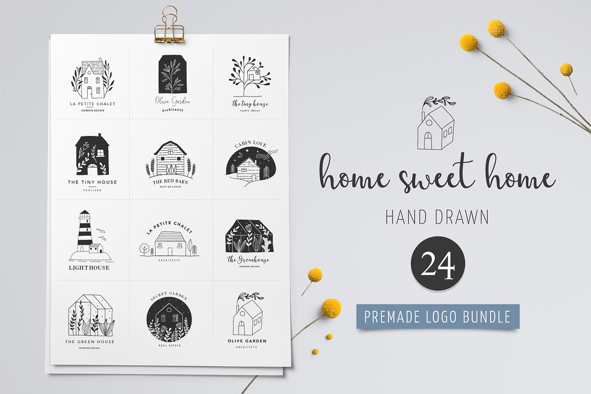Home sweet home - premade logos set in Logo Templates - product preview 8