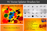 Splatter Brushes Vector Set