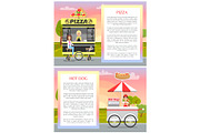 Pizza and Hot Dog Stands with Wheels