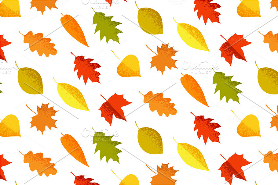 autumn leaves seamless pattern in Patterns - product preview 8