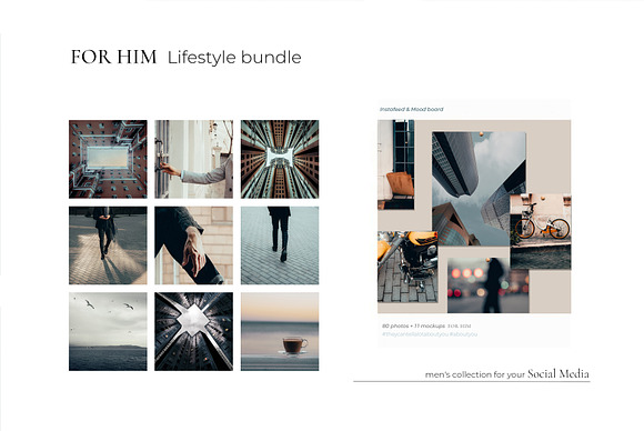 FOR HIM. Lifestyle bundle. 80+ in Instagram Templates - product preview 2