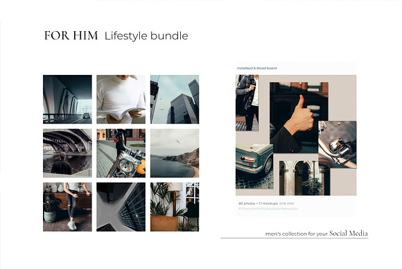 FOR HIM. Lifestyle bundle. 80+ in Instagram Templates - product preview 3