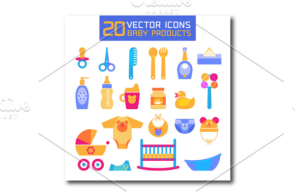 Vector illustration of baby products