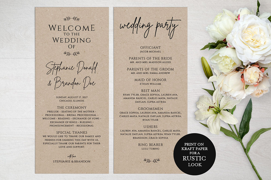 Wedding Program Template SHR466 in Wedding Templates - product preview 8