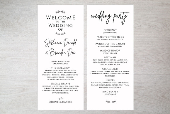 Wedding Program Template SHR466 in Wedding Templates - product preview 1