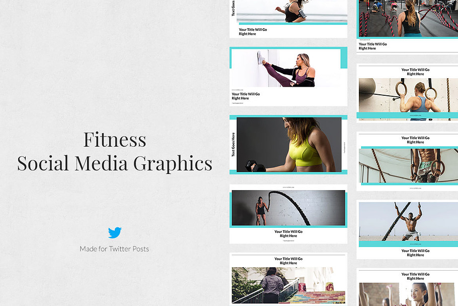 Fitness Twitter Posts in Twitter Templates - product preview 8