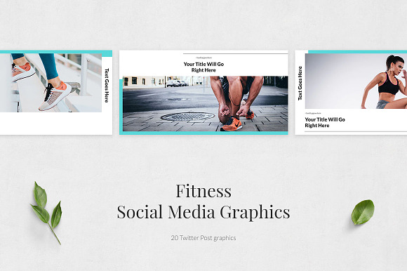 Fitness Twitter Posts in Twitter Templates - product preview 1