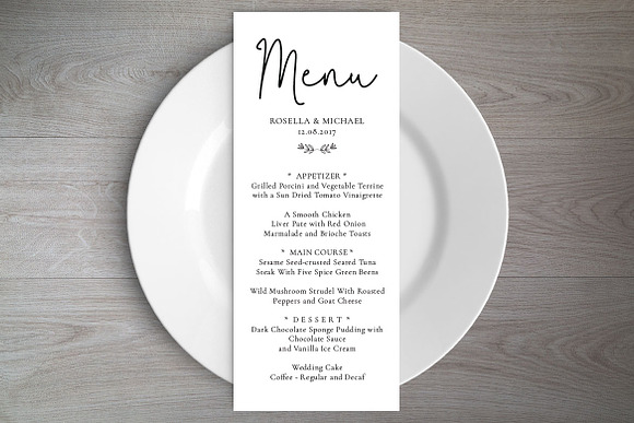 Wedding Menu Template SHR467 in Wedding Templates - product preview 1