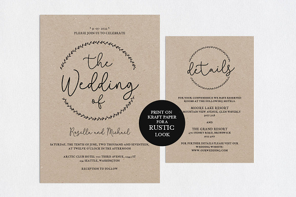 Wedding Invitation Template SHR468 in Wedding Templates - product preview 1