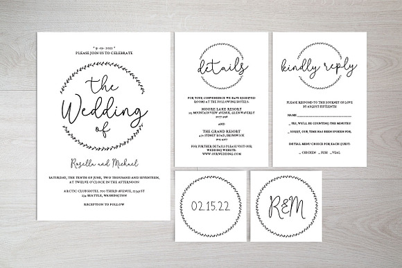 Wedding Invitation Template SHR468 in Wedding Templates - product preview 2