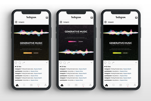 Generative Music - Created by AI in Instagram Templates - product preview 1