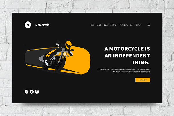 Motorcycle Web Header PSD Vector