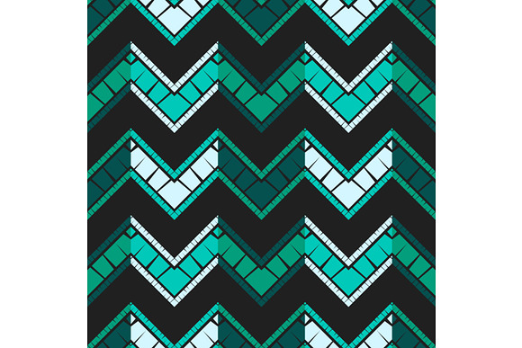 Mosaic of zigzag. Set of 10 seamless in Patterns - product preview 1