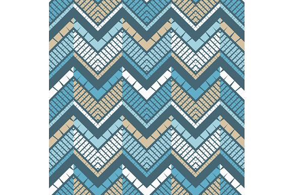 Mosaic of zigzag. Set of 10 seamless in Patterns - product preview 2