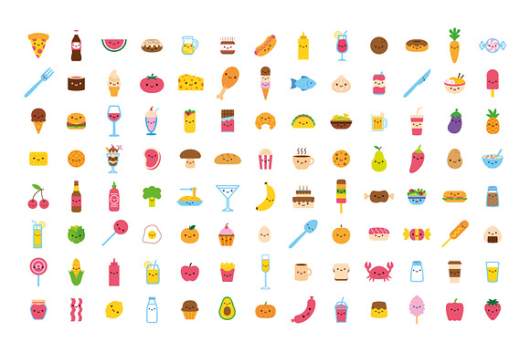 Vector Set Of 104 Food Icons in Food Icons - product preview 1