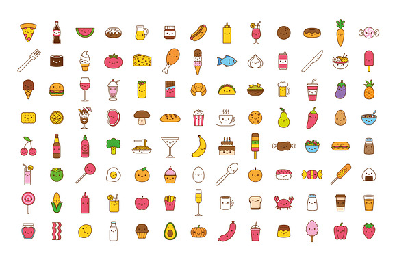 Vector Set Of 104 Food Icons in Food Icons - product preview 4