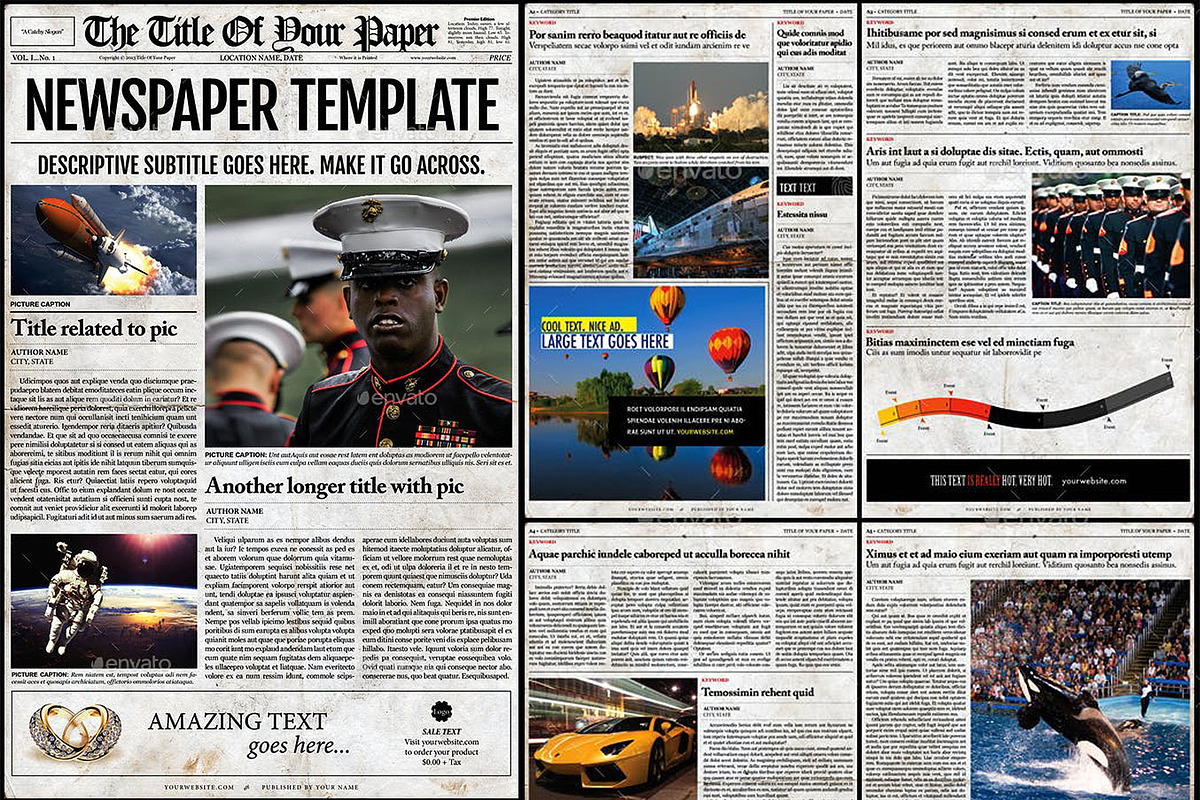 Old Style Newspaper Template in Magazine Templates - product preview 8