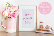 Frame Mockup - Rose Gold and Pink