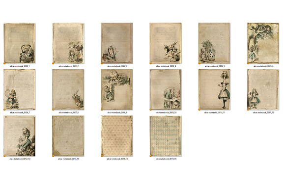 Alice in Wonderland Notebook Paper in Textures - product preview 3