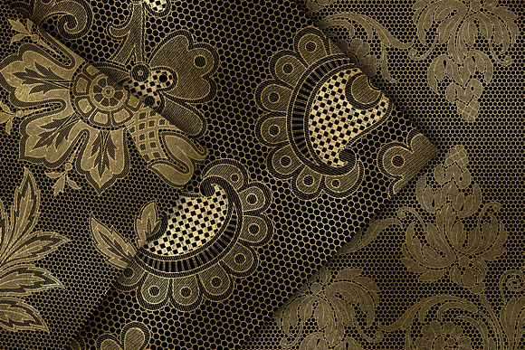 Black and Gold Floral Lace Patterns in Patterns - product preview 2