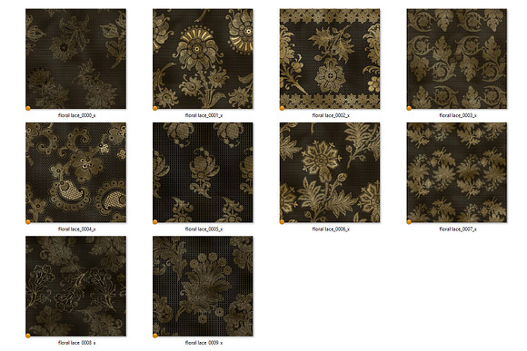Black and Gold Floral Lace Patterns in Patterns - product preview 3