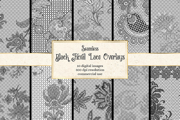 Black Floral Lace Overlays