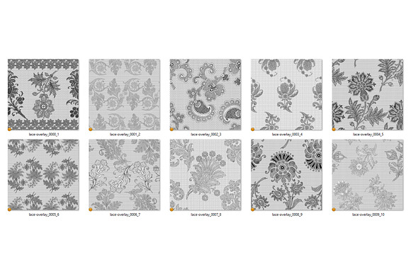 Black Floral Lace Overlays in Patterns - product preview 2