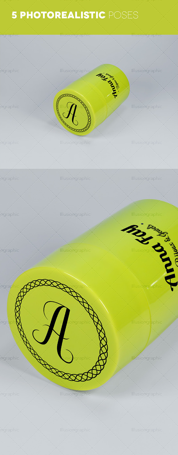 Logo on Cylindrical Box Mockups in Product Mockups - product preview 4