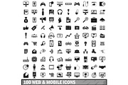 100 web and mobile icons set, simple