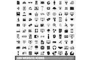 100 website icons set, simple style