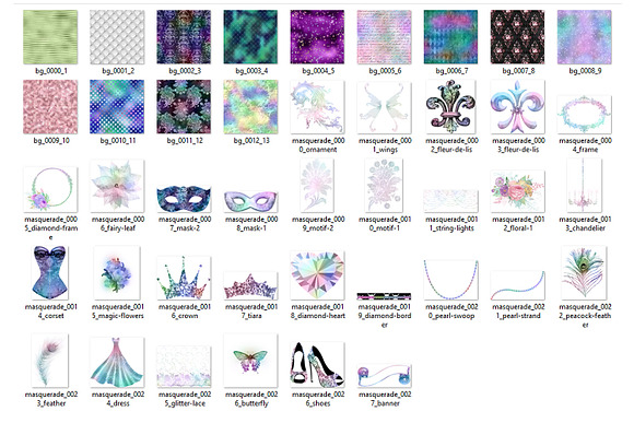 Iridescent Masquerade Graphics in Illustrations - product preview 2