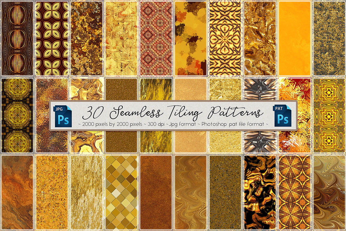 Golden Seamless Tiling Patterns in Patterns - product preview 8