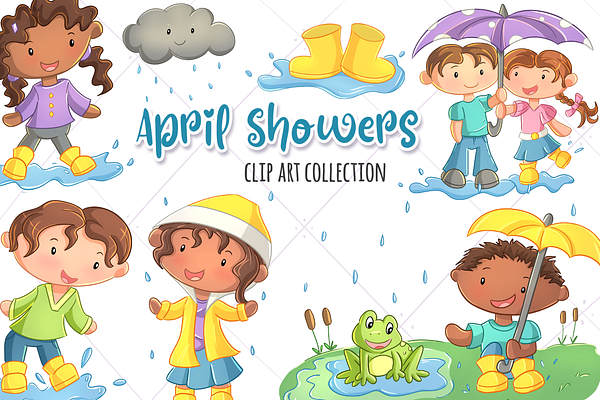April Showers Clip Art Collection