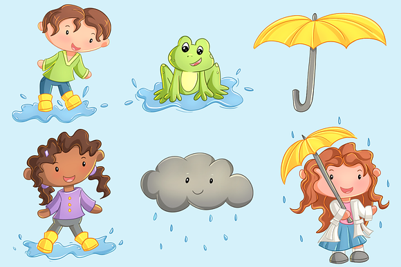 April Showers Clip Art Collection in Illustrations - product preview 2