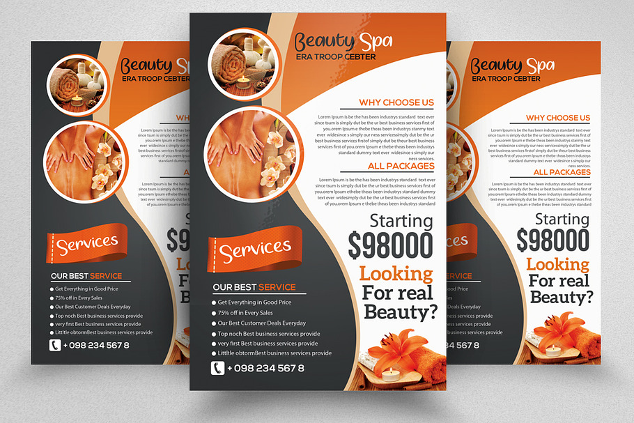 Beauty Spa Herbal Treatment Posters in Flyer Templates - product preview 8