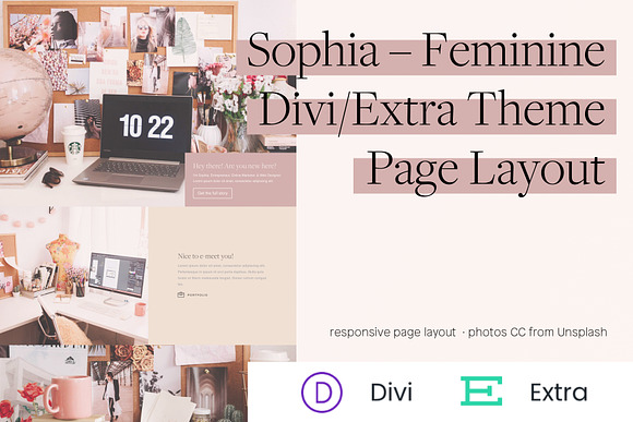 Sophia – Feminine Divi Theme Layout in WordPress Landing Page Themes - product preview 1