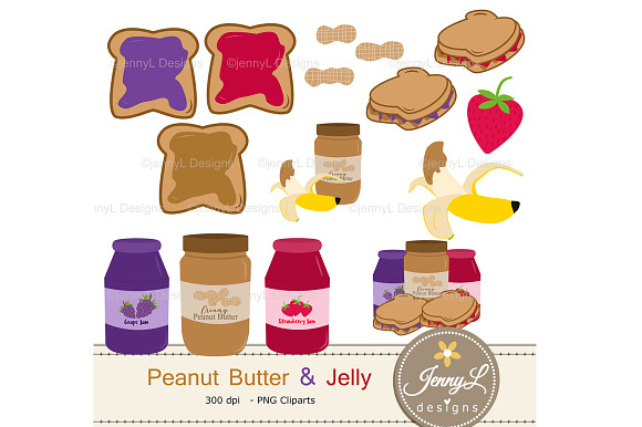 Peanut Butter & Jelly Digital Papers in Patterns - product preview 1