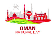 Oman National Day Symbol Vector