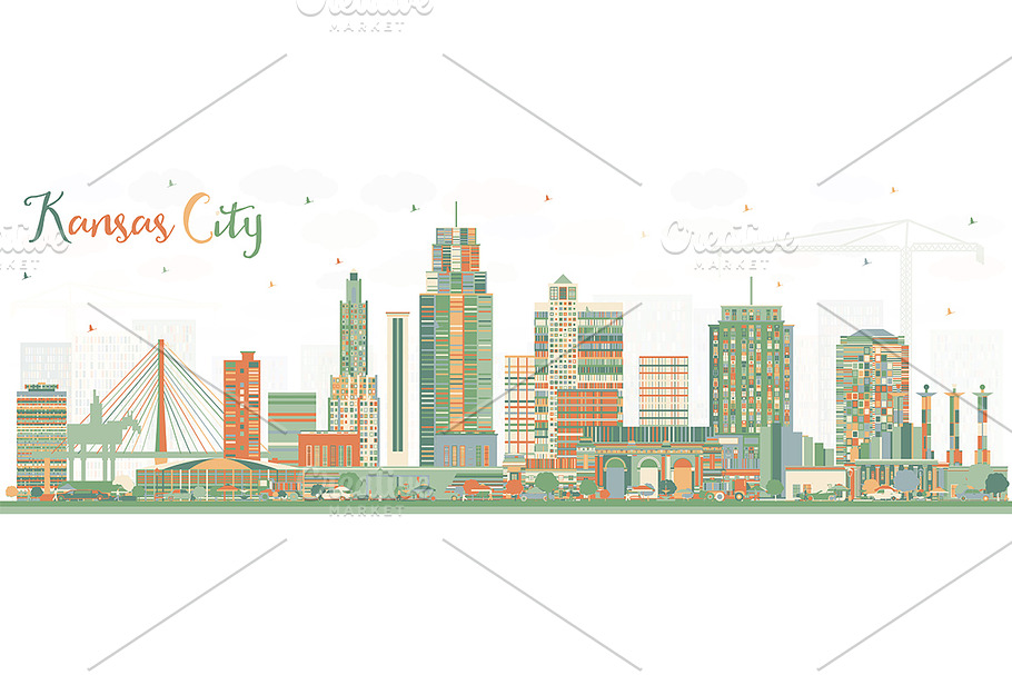 Kansas City Missouri Skyline in Illustrations - product preview 8