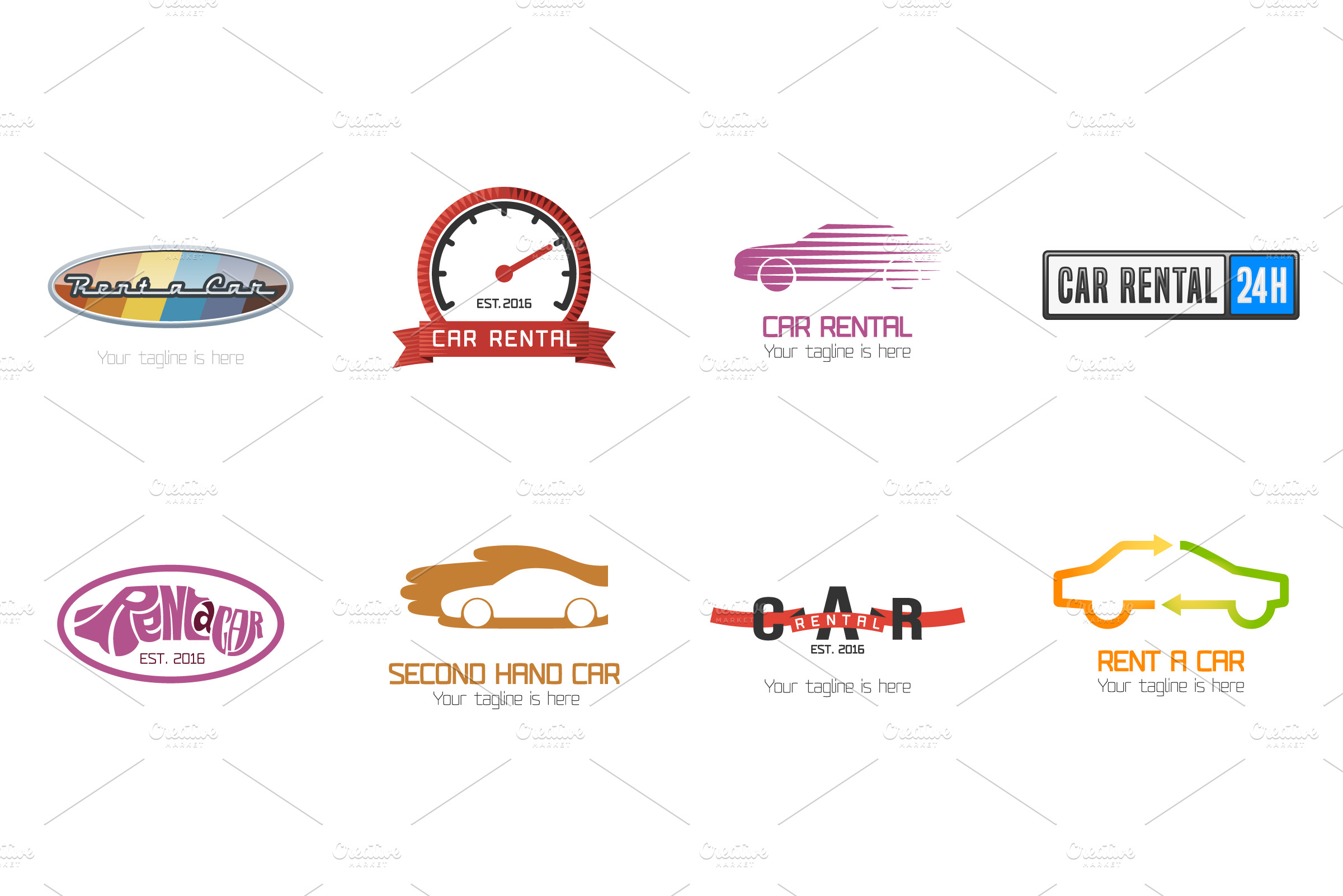 Vector Car Rentals Logos Creative Logo Templates Creative Market
