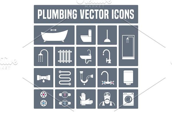 Collection of vector plumbing icons