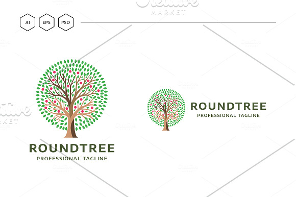 Round Tree Logo in Logo Templates - product preview 3