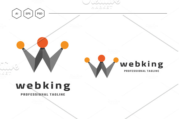 Web King Letter W Logo in Logo Templates - product preview 3