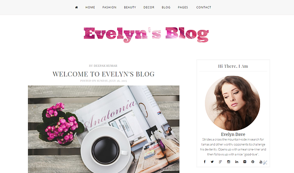 Blogger Template-Evely's Blog in Website Templates - product preview 1