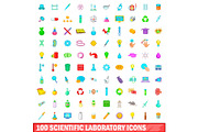100 scientific laboratory icons set