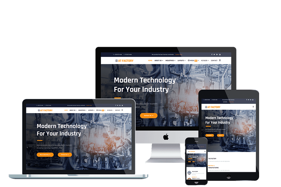 AT Factory Onepage Industrial joomla in Joomla Themes - product preview 8