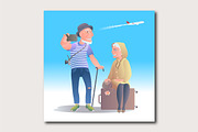 Old people travelling vector design