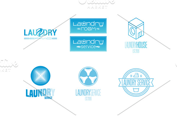 Laundry vector emblems, logo