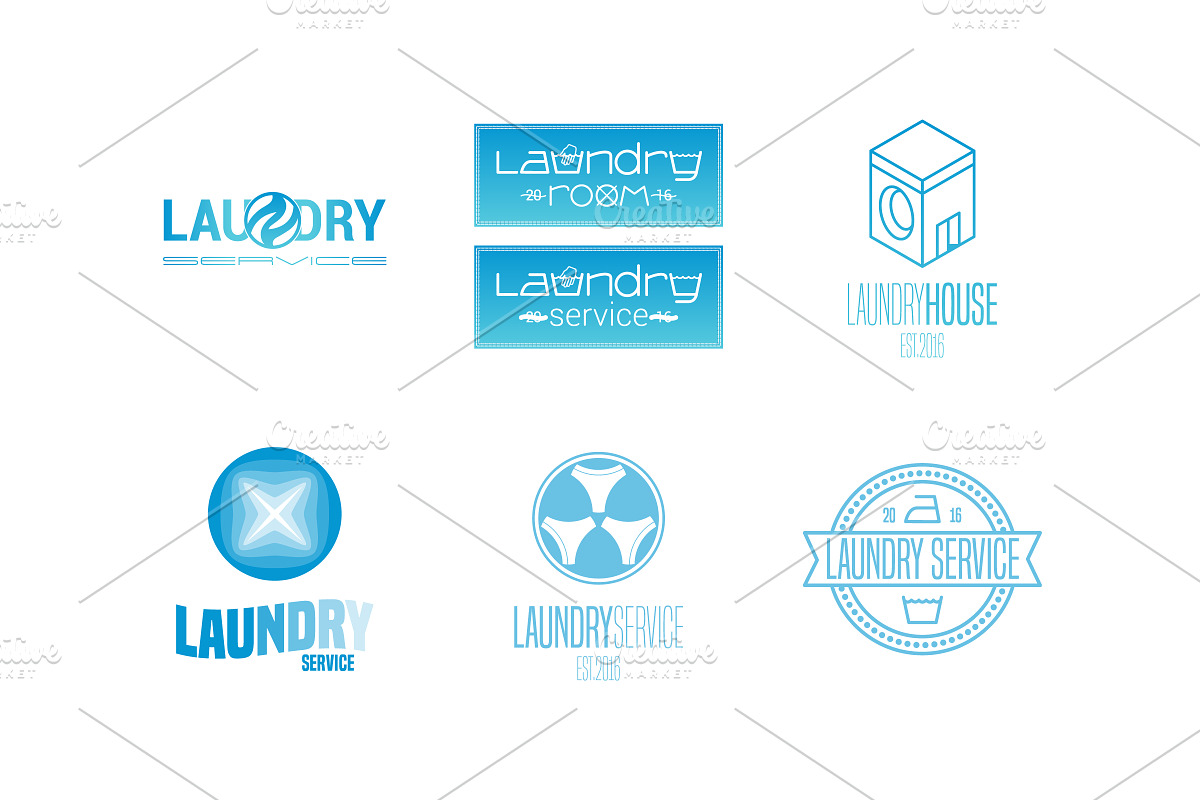Laundry Vector Emblems Logo Creative Logo Templates Creative
