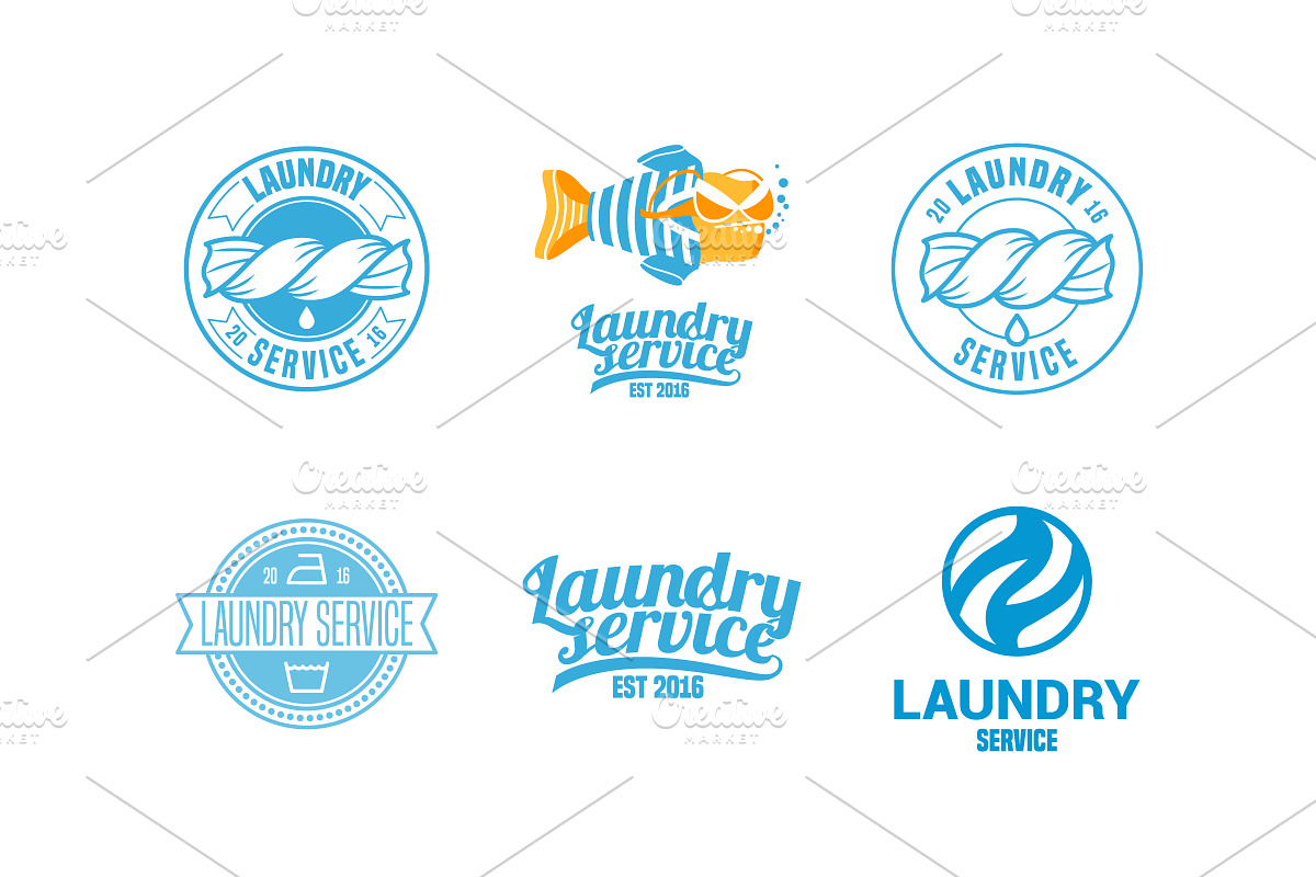 Laundry vector emblems, logo in Logo Templates - product preview 8